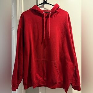 Men’s Medium/Large Fruit of the Loom Plain Red Hoodie